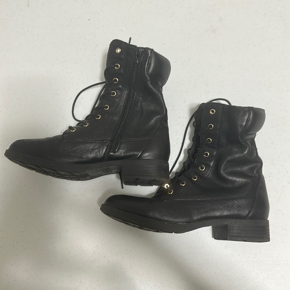 Aldo Black Combat Boots Size 8